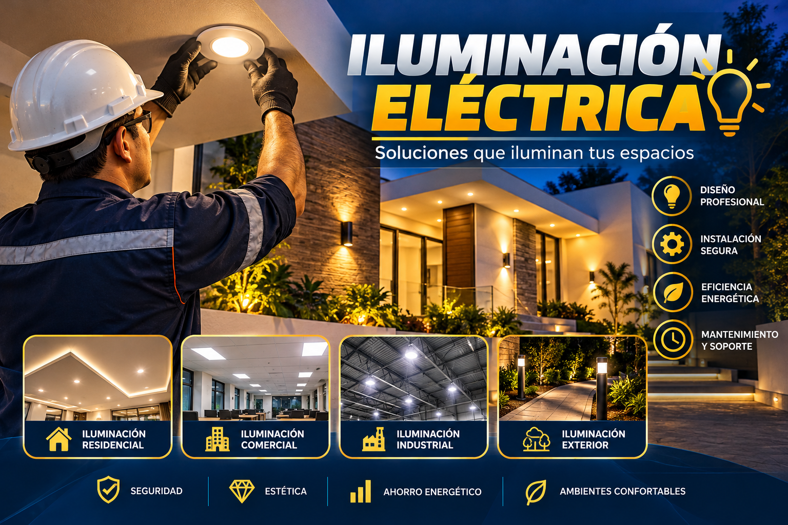 Iluminación eléctrica profesional para cada espacio