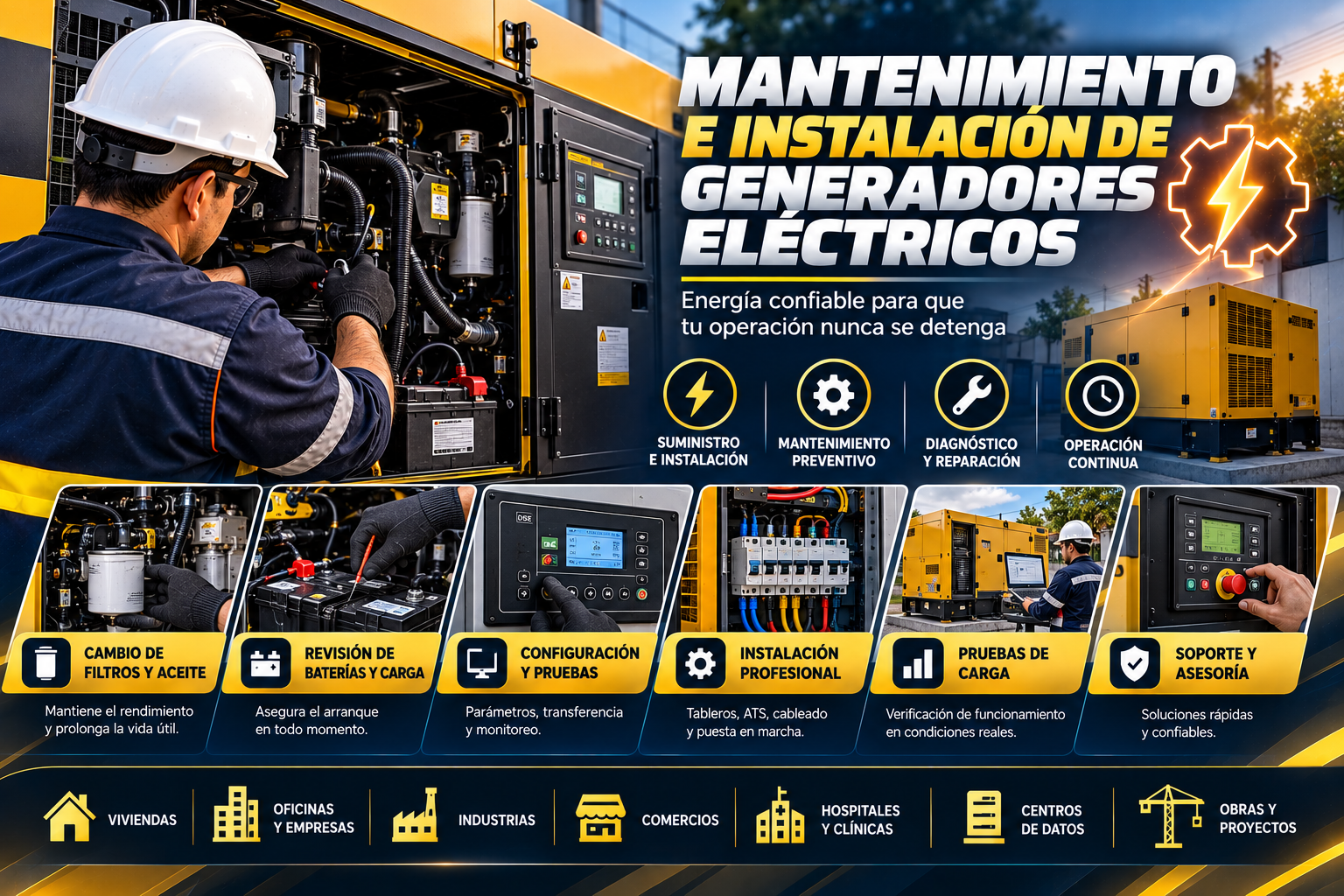 Mantenimiento e instalación de generadores